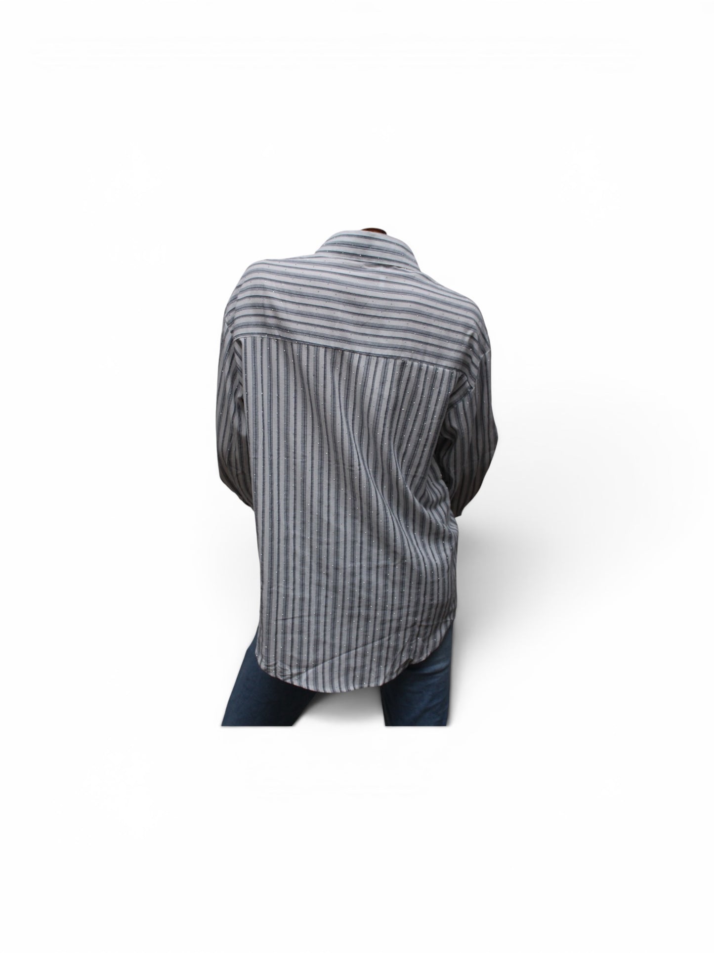 Blouse streep strass