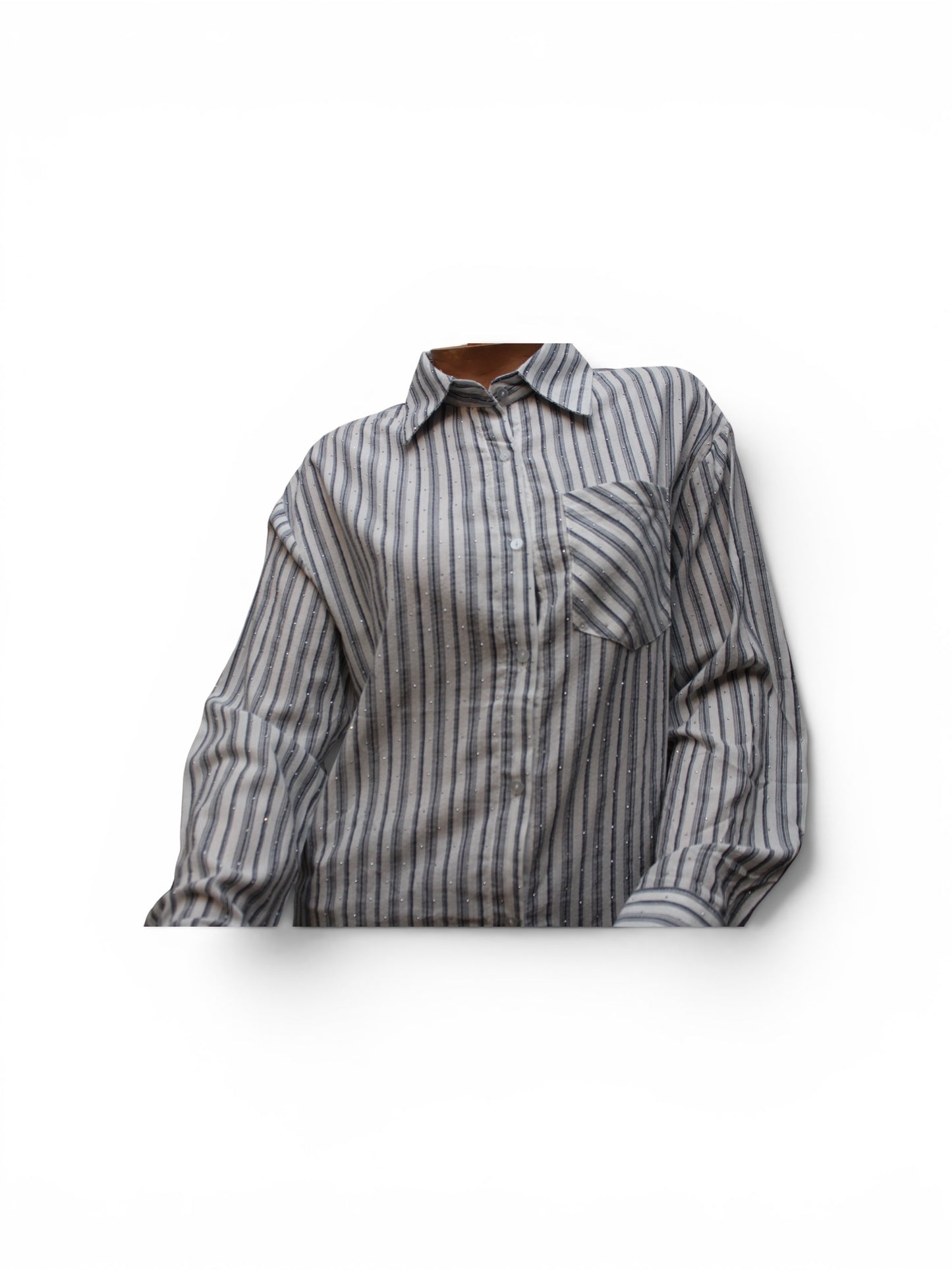 Blouse streep strass