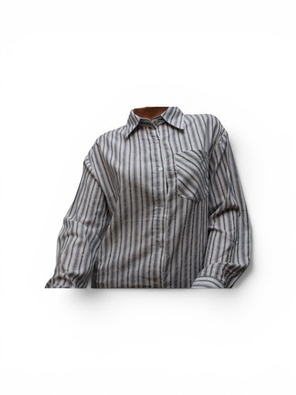 Blouse streep strass