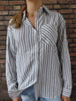 Blouse streep strass