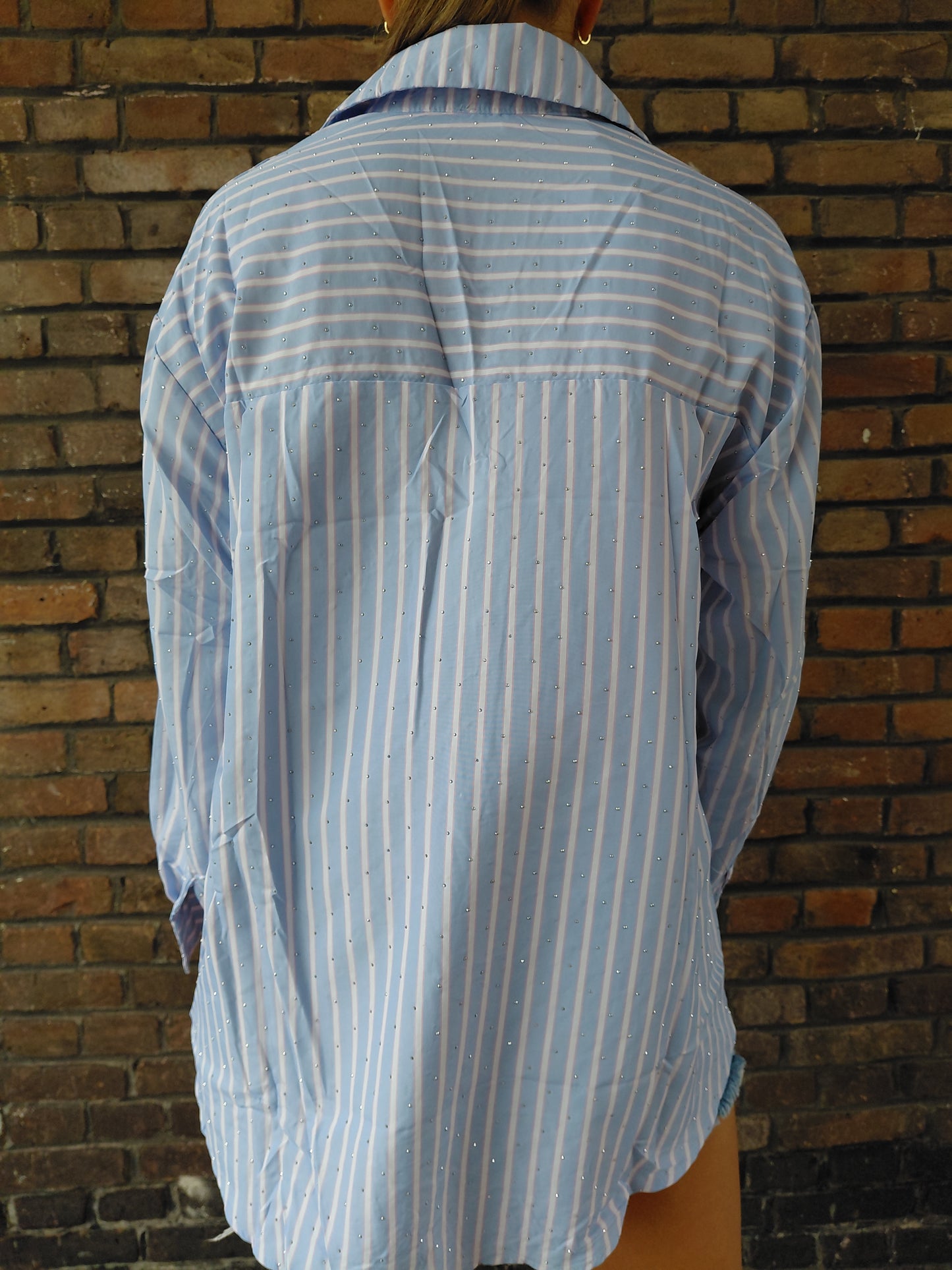 Blouse streep roze